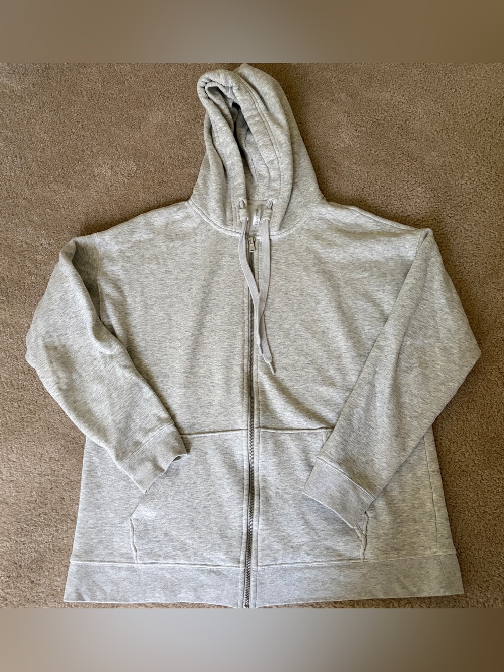 Fabletics Light Heather Gray Full-Zip Hoodie